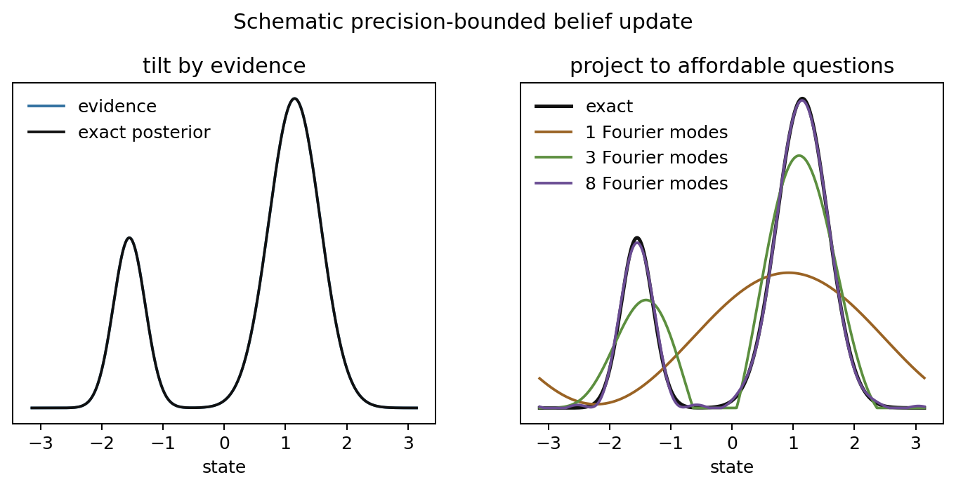 Schematic precision-bounded belief update